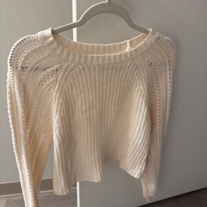 American Eagle Outfitters Cream Knit Sweater